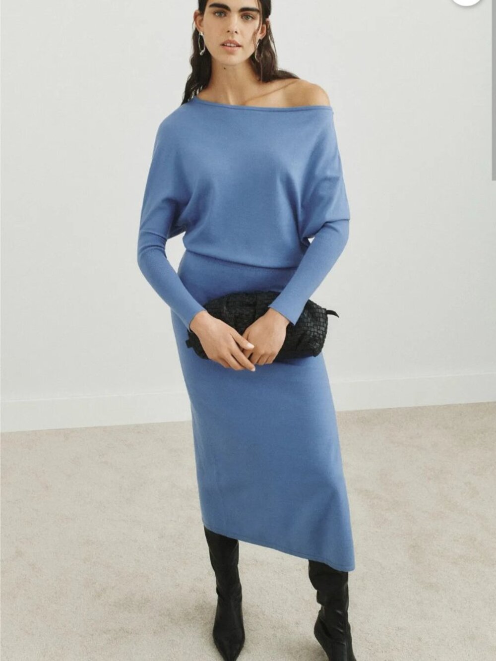 SIMKHAI Horizon Knit Midi Dress Superfine Wool Size Medium MSRP $425
